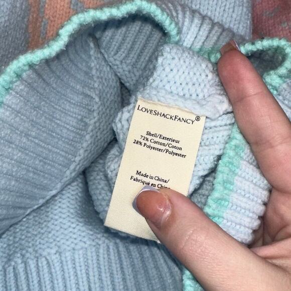 Loveshackfancy Emani Crewneck Sweater Fairy Forest Pink/Blue Size Small - Picture 6 of 8